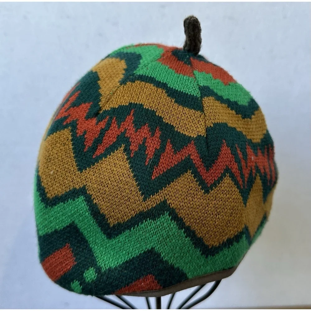 Patagonia Baby Reversible Beanie Hat Geo Knit Nettle Colorful Sz 3-6 Months
